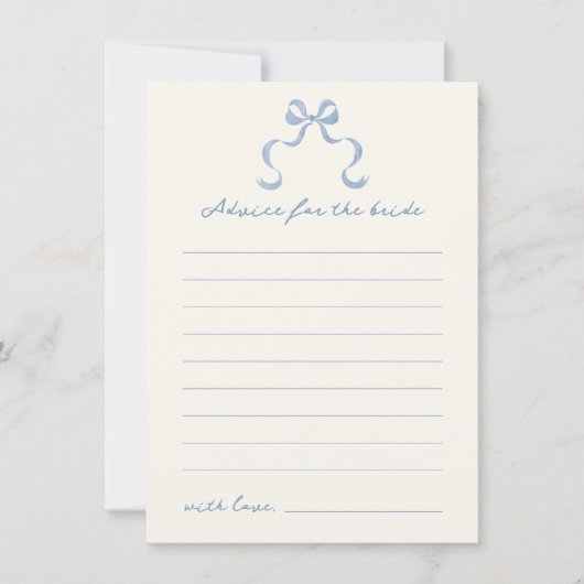 Blue Hand Drawn Bow Vrijgezellenfeest Advies Kaart (Voorkant)