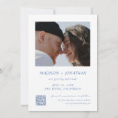 Blue Hand Drawn Coastal Wedding Save the Date Kaart (Achterkant)