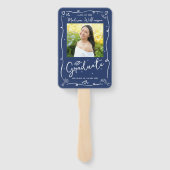 Blue Hand Drawn Doodle Style Graduation 2 Photo Handwaaier (Achterkant)