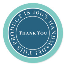 Blue Handgemaakte Labels Sticker