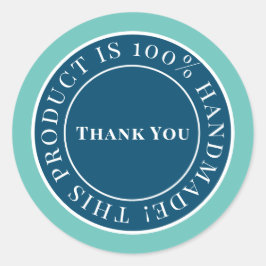 Blue Handgemaakte Labels Sticker