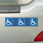 Blue Handicap Sign Bumpersticker (Op auto)