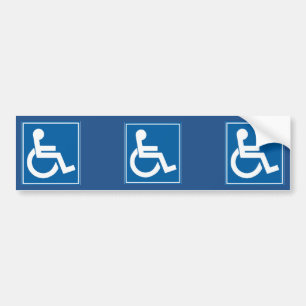 Blue Handicap Sign Bumpersticker