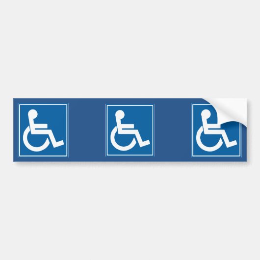 Blue Handicap Sign Bumpersticker (Voorkant)