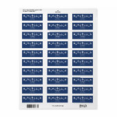 Blue Hanging Ornament Return Address Label (Full Sheet)