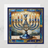 Blue Hanukkah Menorah (Voorkant / Achterkant)