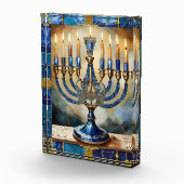 Blue Hanukkah Menorah Fotoblokken (Rechts)