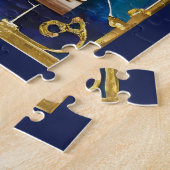 Blue Hanukkah Menorah Legpuzzel (Zijkant)