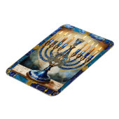 Blue Hanukkah Menorah Magneet (Linkerzijde)