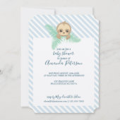 Blue Happy Baby Sloth Baby shower Invitation (Devant)
