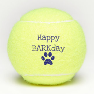 Blue Happy Barkday Birthday Pet Dog Speelgoed Tennisballen