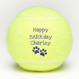 Blue Happy Barkday Birthday Pet Dog Speelgoed Tennisballen