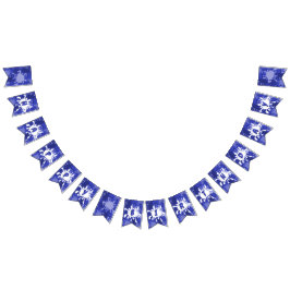 Blue Happy Birthday Painting Splatter Vlaggetjes