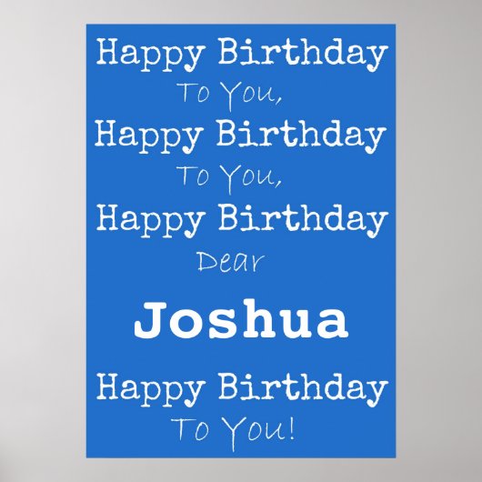 Blue Happy Birthday Poster (Voorkant)