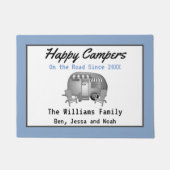  Blue Happy Camper Deurmat (Voorkant)