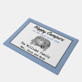  Blue Happy Camper Deurmat (Schuin)