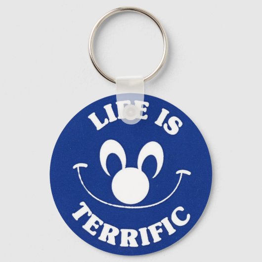 Blue Happy Face Sleutelhanger (Voorkant)