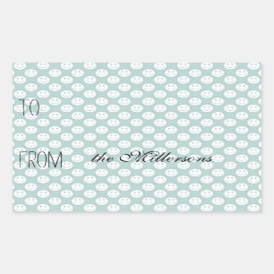 Blue Happy Faces Gift Label