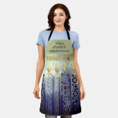 Blue Happy Hanuka Candles All-Over Print Schort (Gedragen)