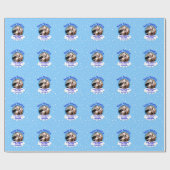 Blue Happy Hanukkah Custom Photo Wrapping Paper Cadeaupapier (Vlak)