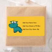 Blue Happy Hippo Etiket (Insitu)
