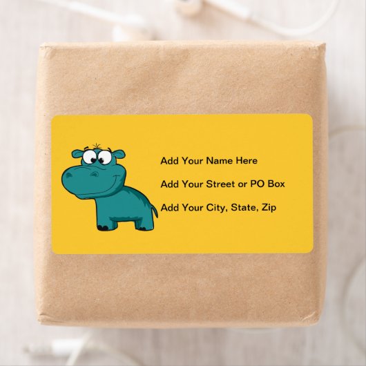 Blue Happy Hippo Etiket (Insitu)