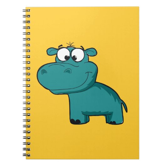 Blue Happy Hippo Notitieboek (Voorkant)
