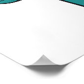 Blue Happy Hippo Poster (Hoek)