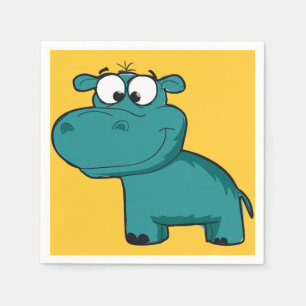 Blue Happy Hippo Servetten