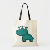 Blue Happy Hippo Tote Bag (Voorkant)