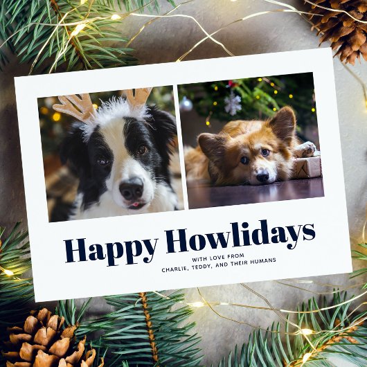 Blue "Happy Howlidays" de la carte de vacances Chi