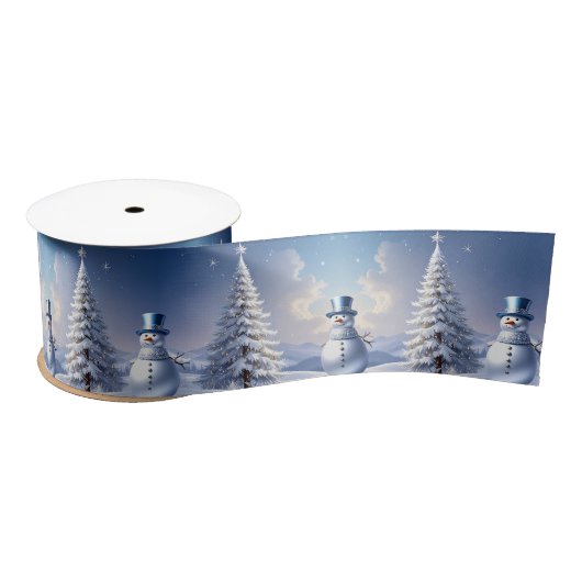 Blue Hat Snowman Christmas Tree Holiday Satin Lint (Spoel)