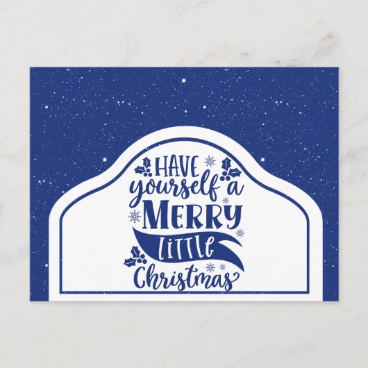 Blue Have Yourself A Merry Little Christmas Script Briefkaart (Voorkant)