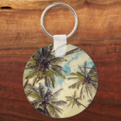 Blue Hawaii Kauai Palm Tree Sleutelhanger (Voorkant)