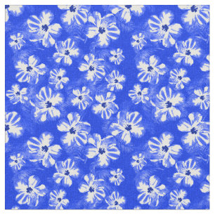 Blue Hawaiian Hibiscus Flowers Stof