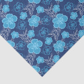 Blue Hawaiian Hibiscus Pattern Tissuepapier (Detail)