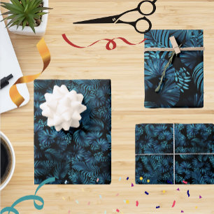 Blue Hawaiian Palms Gift Wrap Inpakpapier Vel