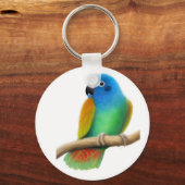 Blue Headed Pionus Parrot-Sleutelhanger Sleutelhanger (Voorkant)