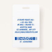 Blue Healthcare Worker Photo ID Badge (Dos)