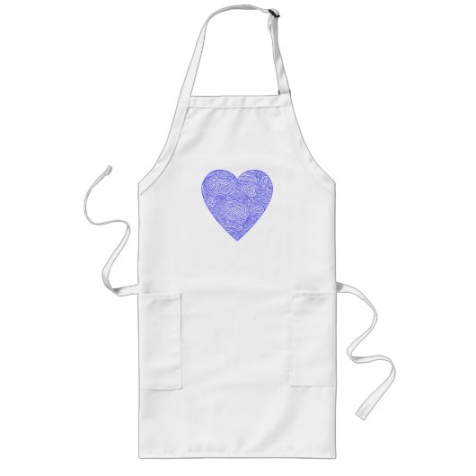 Blue Heart Apron Lang Schort (Voorkant)