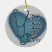 Blue Heart Army verpleegster Keramisch Ornament (Voorkant)