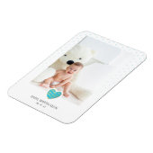Blue Heart Baby Keepsake Polka Dots Photo Magneet (Linkerzijde)