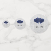 Blue Heart Balloons Mariage Confetti (Devant)