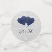 Blue Heart Balloons Mariage Confetti (Petit recto)