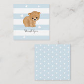 Blue Heart Bear Merci Cartes de notes (Devant / Derrière)