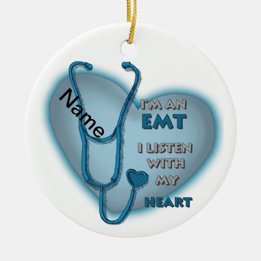Blue Heart custom emt Ornament (Voorkant)