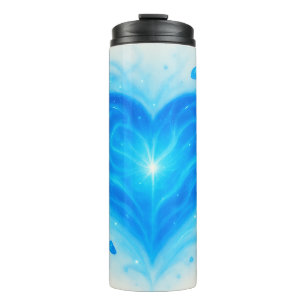 Blue Heart Energie Waterfles – Spirituele Kracht f Thermosbeker