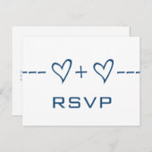 Blue Heart Equation RSVP Briefkaart (Voorkant / Achterkant)