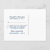 Blue Heart Equation RSVP Briefkaart (Achterkant)