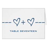 Blue Heart Equation Table Number Kaart